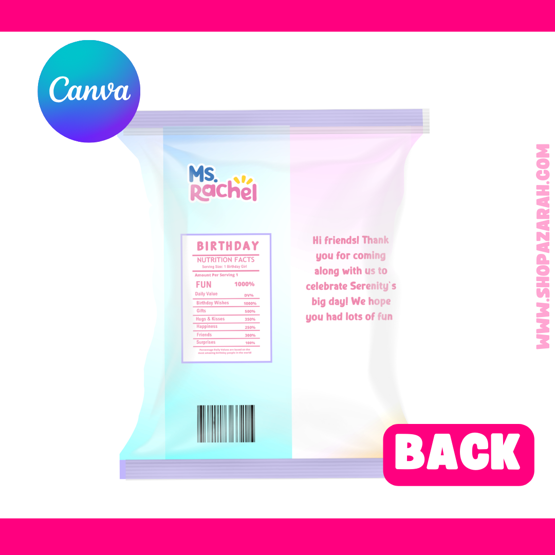 Ms. Rachel Chip Bag